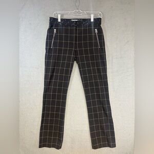 Tanya Taylor Grid Pattern Black Pants Sz. M